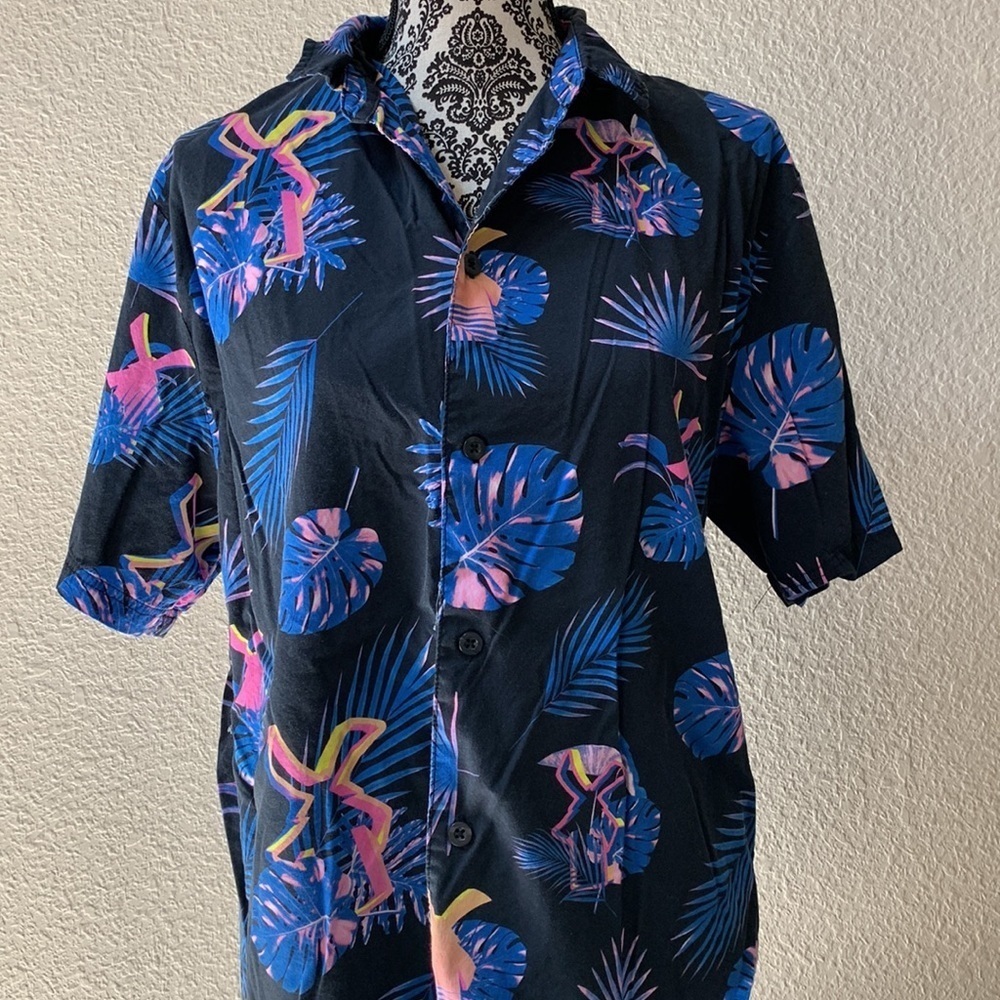 Dutch Bros size large, unisex button up shirt Hawaiian shirt